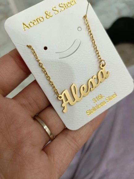 Custom stainless sales steel name necklace