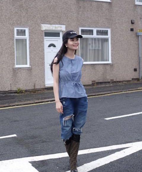 Oxy clothing Denim peplum top, Fesyen 