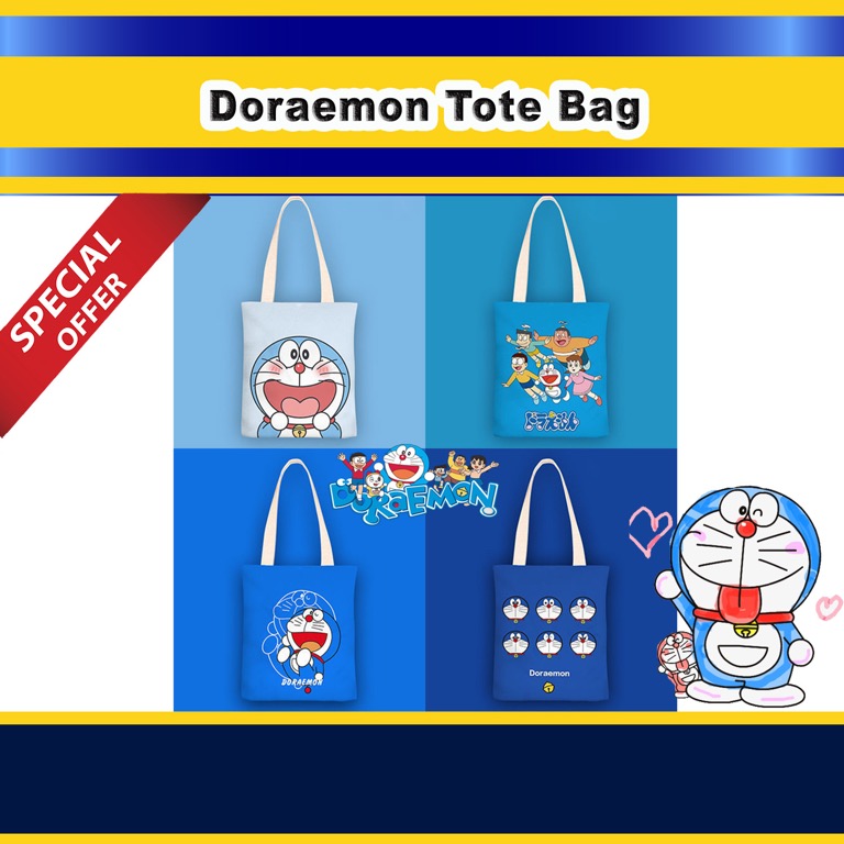 Doraemon Tote Bag Canvas Tote Bag Doraemon Bag Doraemon Tote Bag