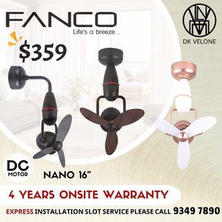 Fanco Corner fan NANO16" Dual hanging system 4 year onsite warranty