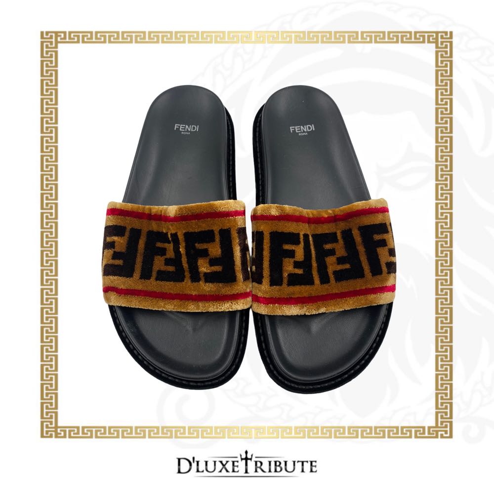fendi slides with fur