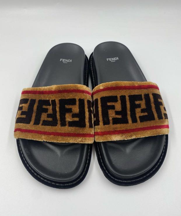 FENDI VELVET SLIDES Luxury Sneakers Footwear on Carousell