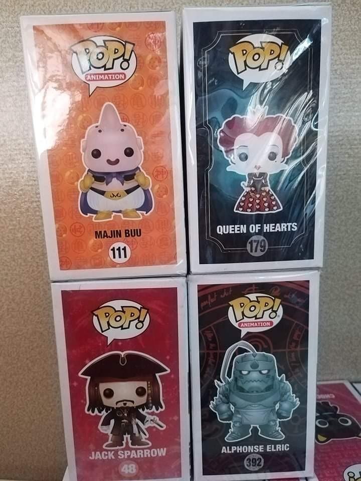 funko pop jack sparrow, alphonse elric (Category: Designer & Blind Box Toys) located in Pasig City. Submitted by myenglish9.10 (Listing ID 1165969111, Image 2). Description: majin buu 700 SOLD jack sparrow 6700 alphonse elric 1200 queen of hearts 1300 sold not out of the box box cond: 9/10 in overlapping plastic cover para dust-free rfs: quitting payment: gcash or bpi meet up: along manggahan, santolan pasig shipping fee will be shouldered by the