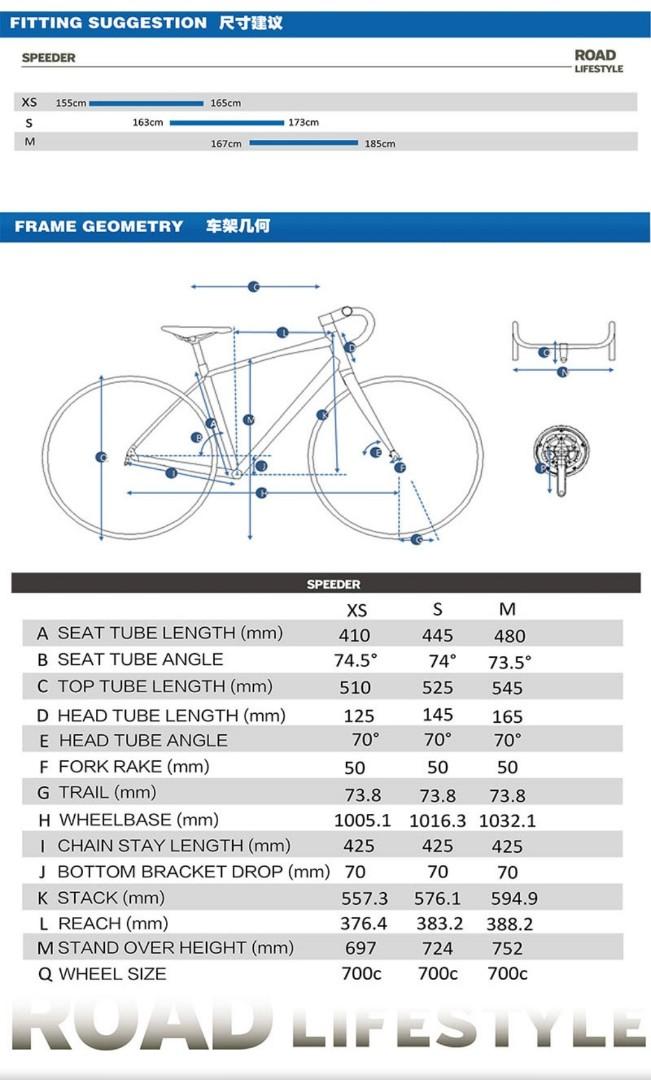 Giant Bike Size Giant Ocr Size Chart Giant Defy Giant Ocr Road