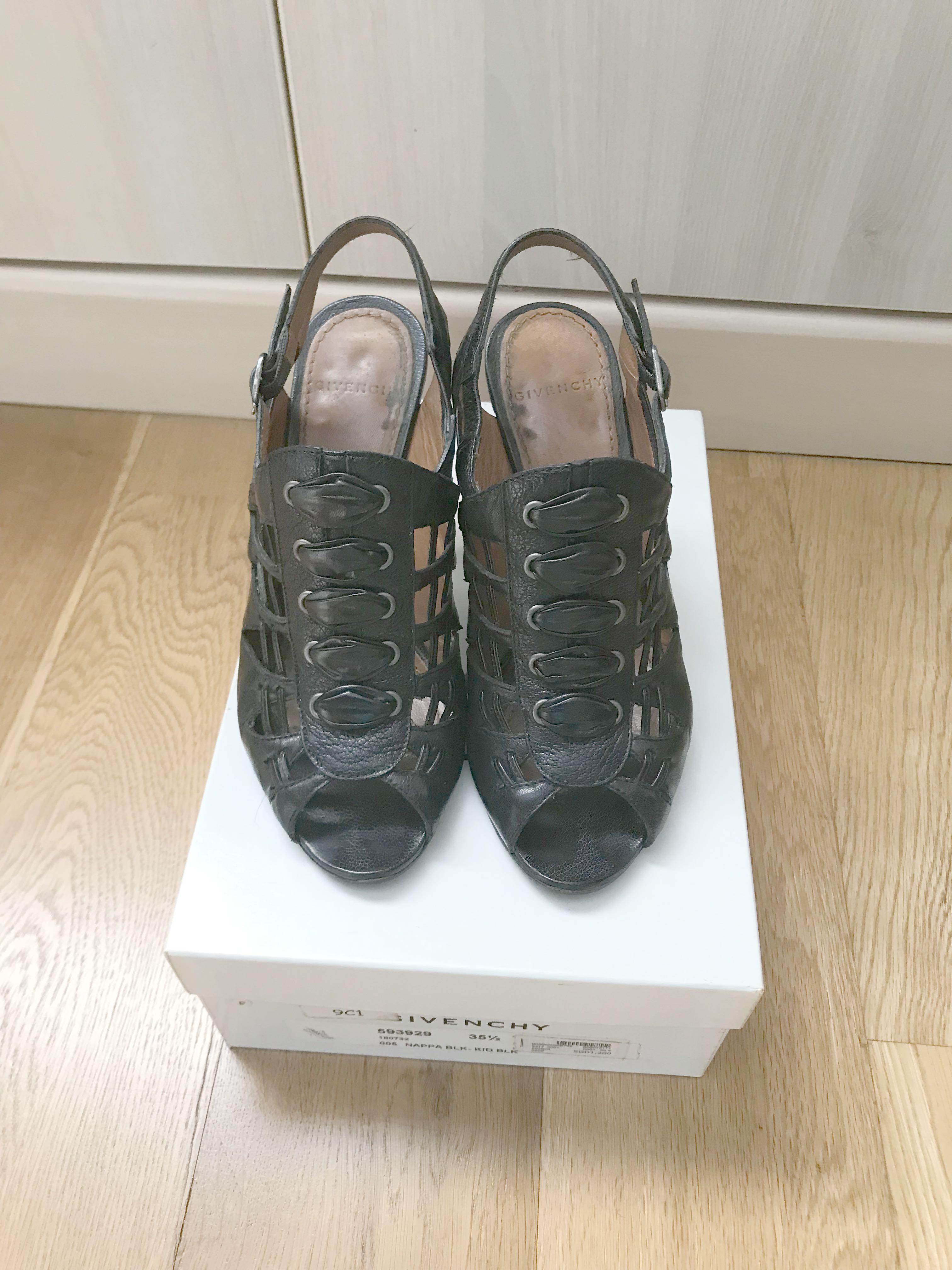 Givenchy peep toe booties slingback