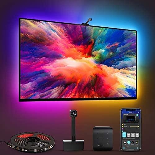 WiFi TV LED Backlight Kit, HDMI Sync Box and RGB LED 5m Light Strip for  55-65 inch TV Screen, Support Alexa & Google Assistant