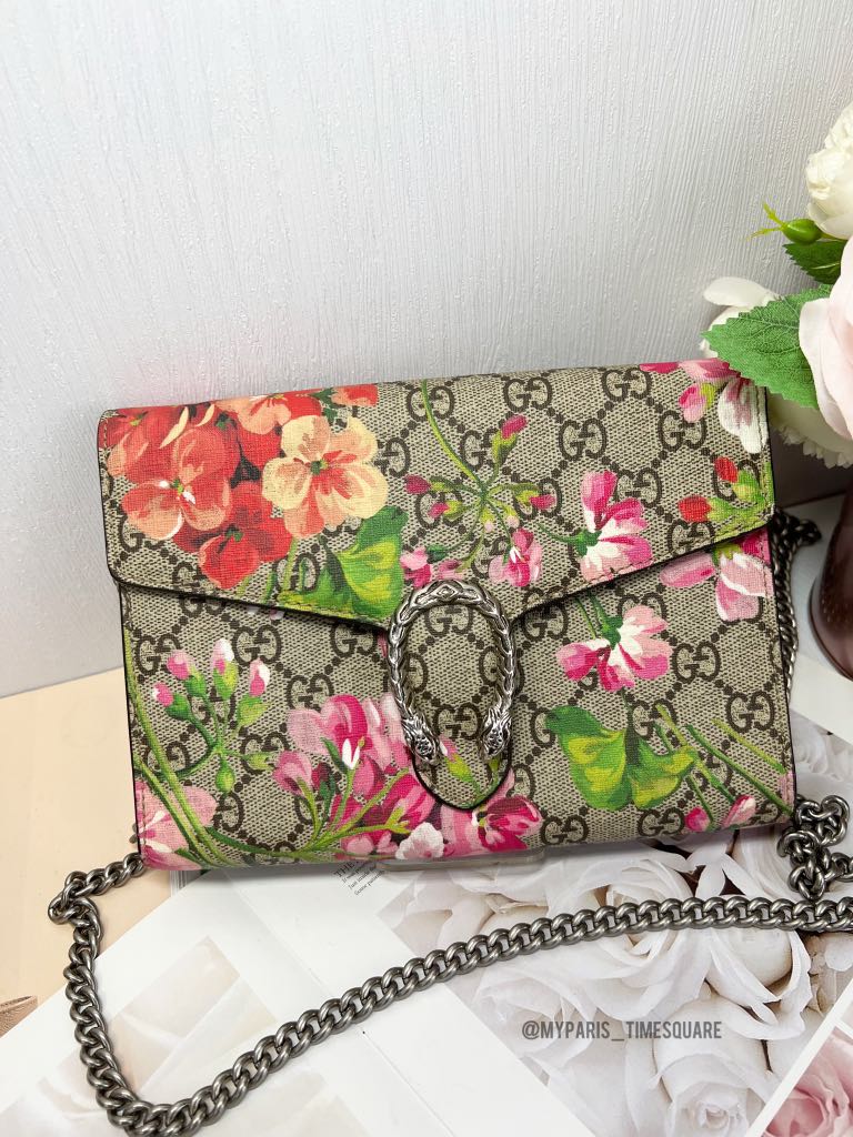 G.u.c.c.i Dionysus Blooms Print Mini Chain Bag WOC Luxury Bags