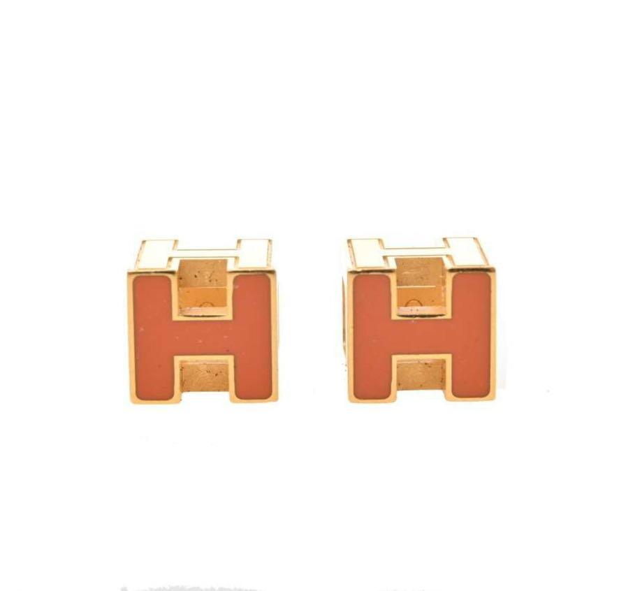 Hermes h shop cube earrings