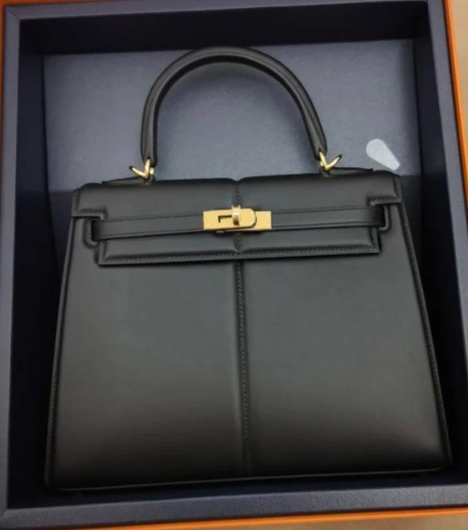 Hermès Black Swift Padded Kelly 25