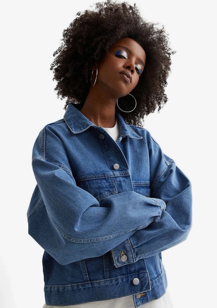 H&M Oversized Denim Jacket, Women's Fashion, Coats, Jackets and