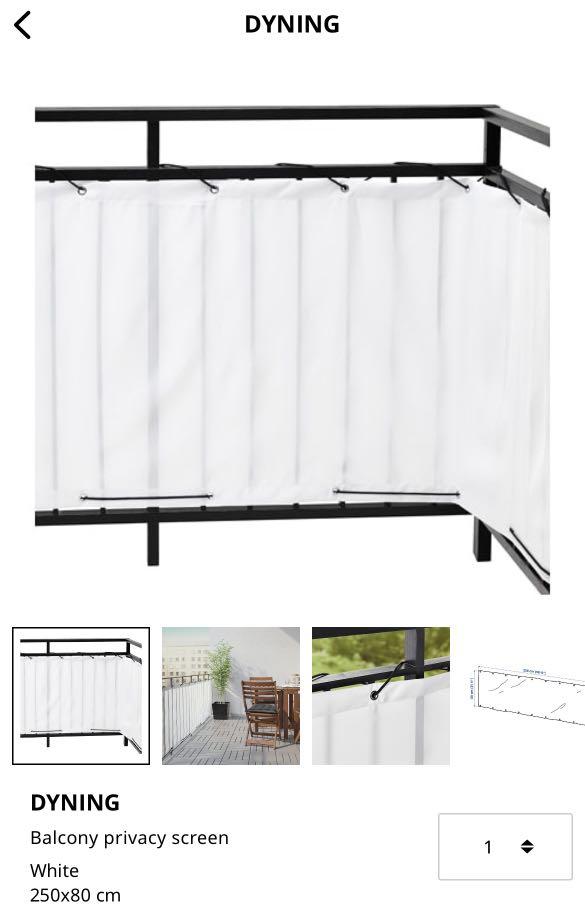Ikea Dyning Balcony Privacy Screen, Furniture & Home Living, Outdoor