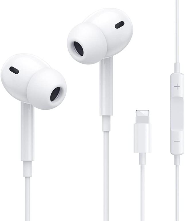 2 Earbuds Earphones Wired Stereo Sound Headphones for iPhone with Microphone and Volume Control,Active Noise Cancellation Compatible with iPhone 7/7plus 8/8plus X/Xs/XR/Xs max/11/12/pro/se iPad/iPod 