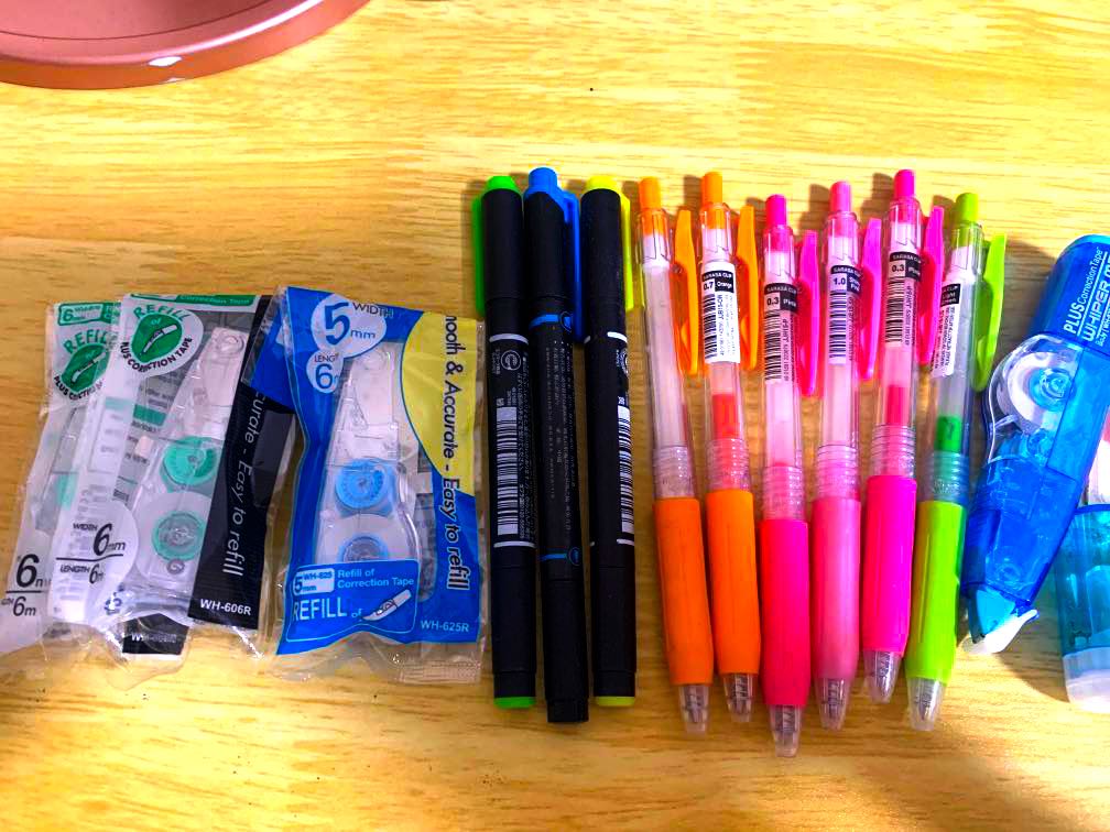 japanese Stationery Grabbag sarasa pens correction tap highlighters