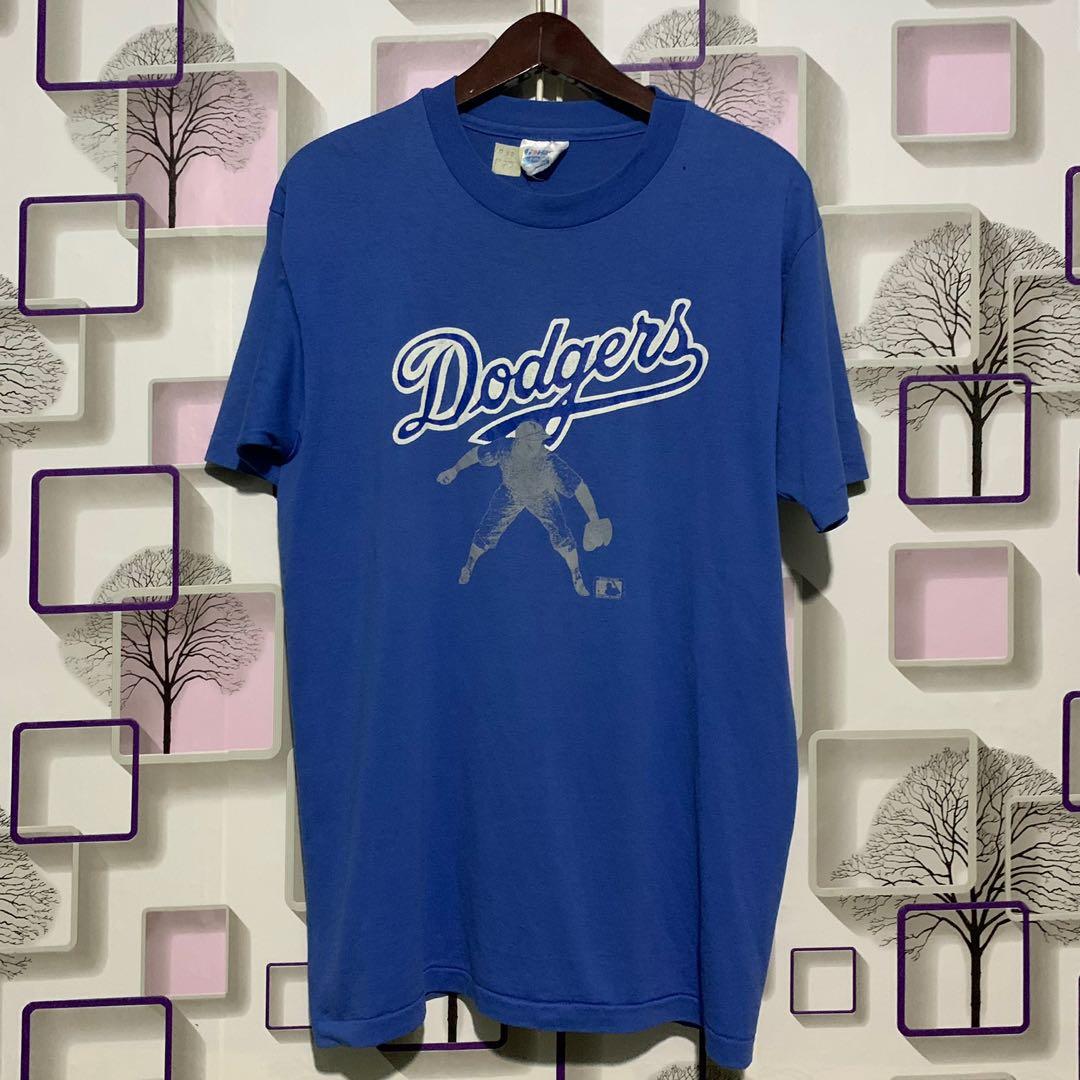 ADIDAS - DODGERS Blue Jersey, Fesyen Pria, Pakaian , Atasan di Carousell