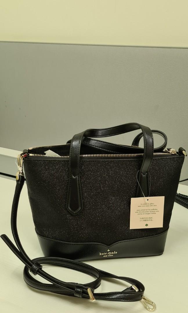Kate spade on sale black glitter bag