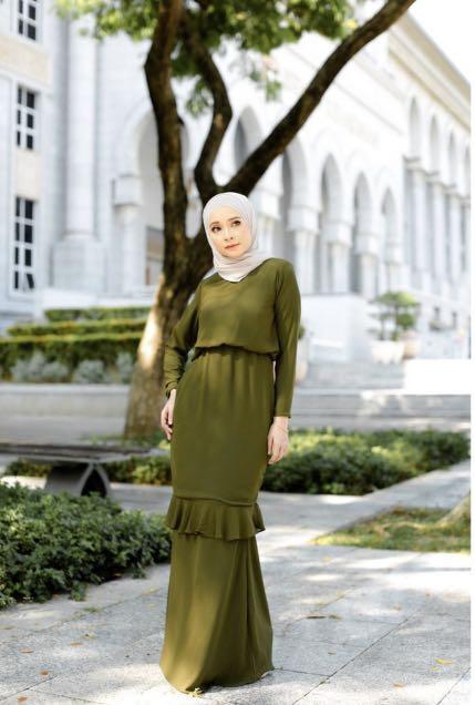 Baju kurung sales olive green