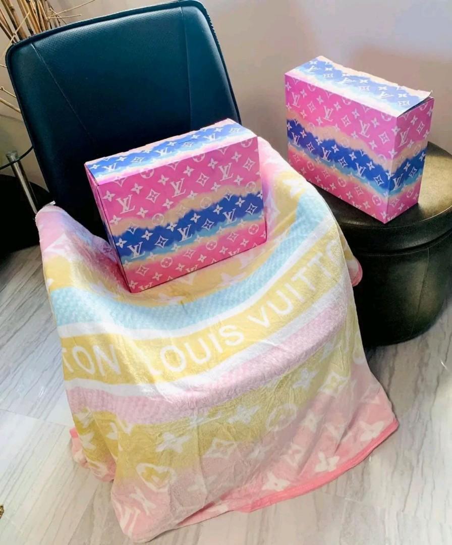 LV Blanket with Gift Box, Furniture & Home Living, Bedding & Towels on  Carousell