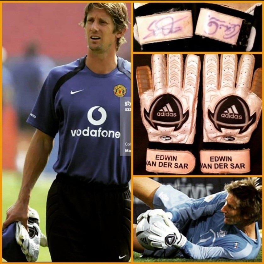 Charitybuzz: Edwin Van der Sar Autographed Manchester United Jersey