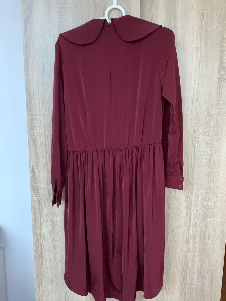 maroon long sleeve dress