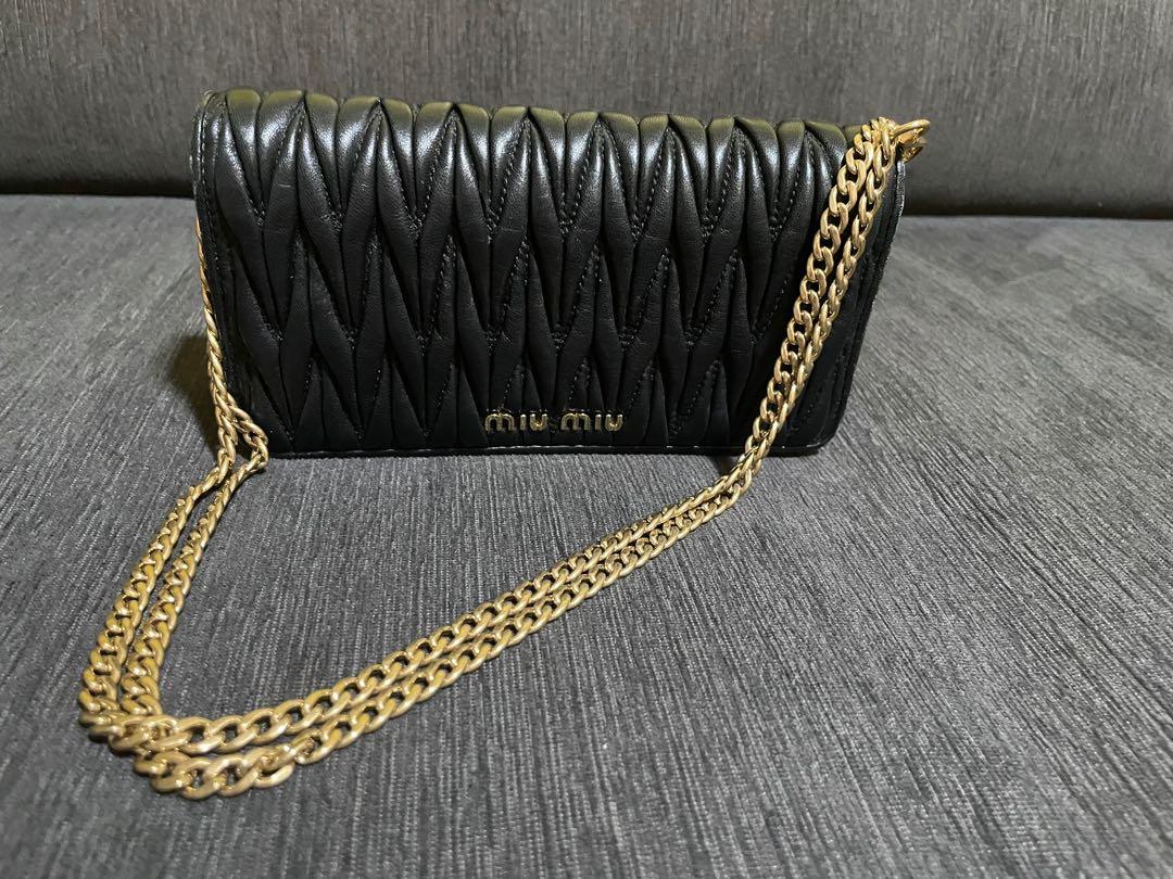 Miu Miu Nappa Leather Hobo Bag In Black