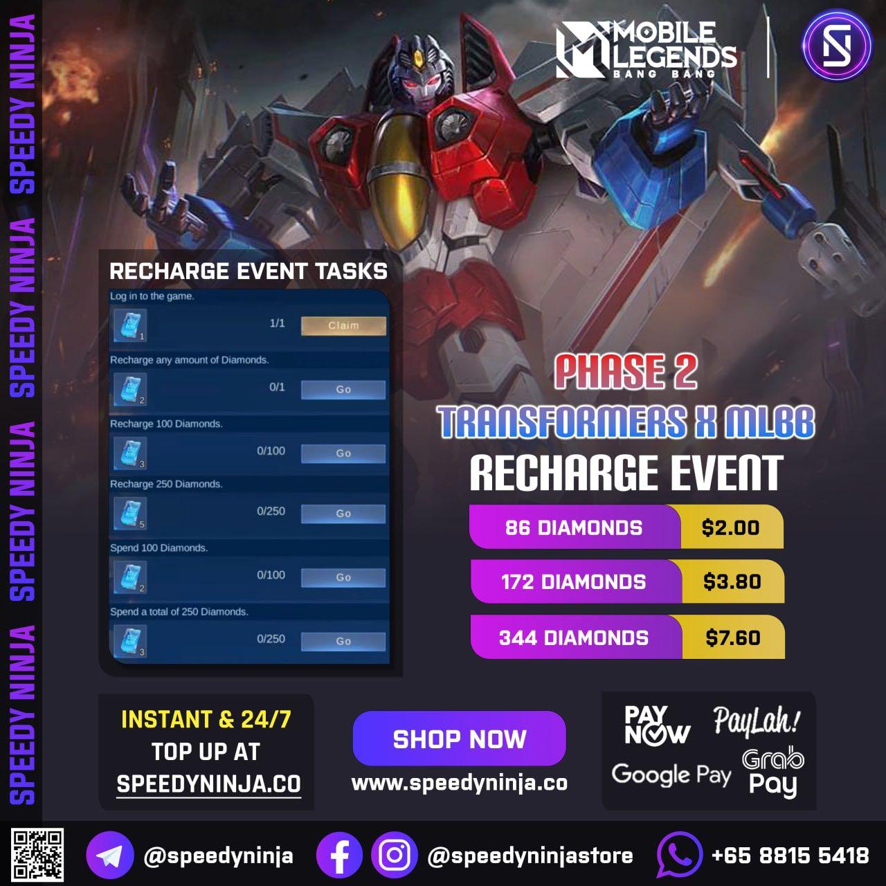 MLBB X Transformers Phase 2 Recharge Event Now Available! [MOBILE