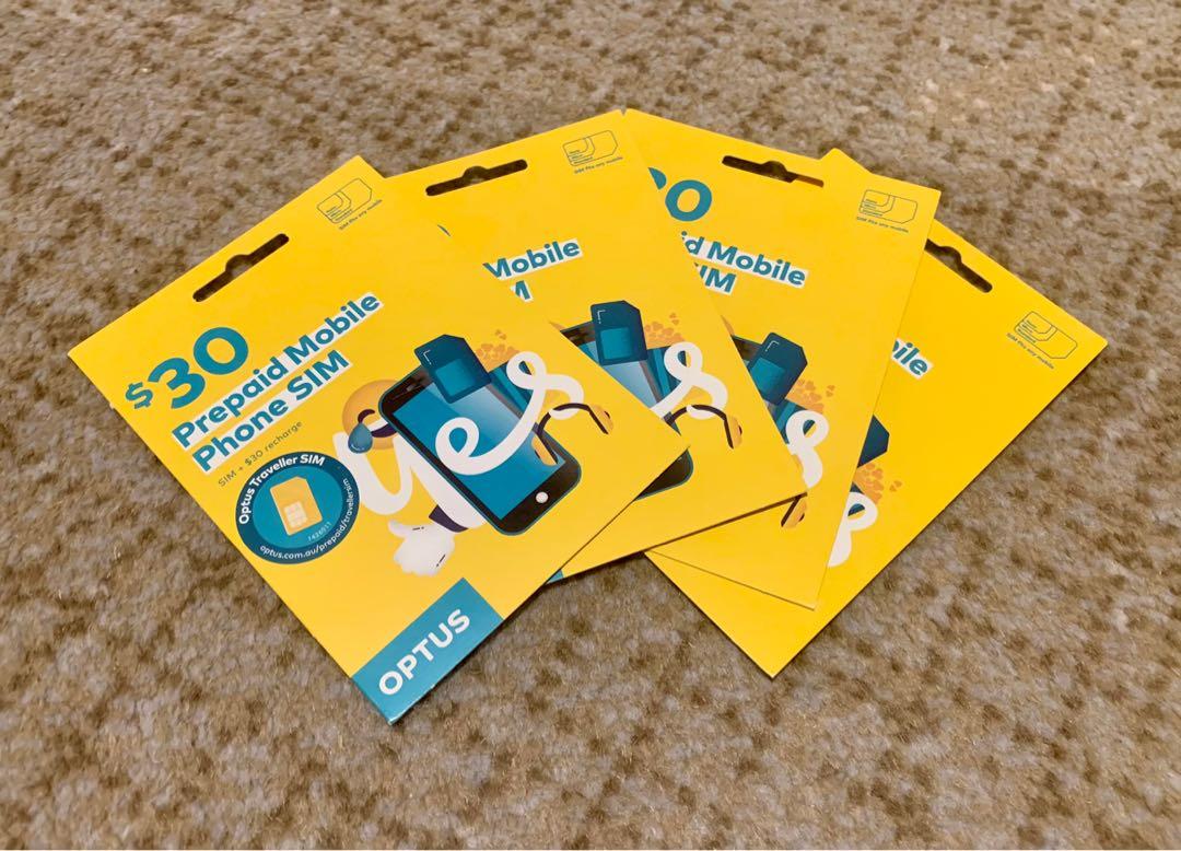4 Optus Traveller SIM Cards (For Australia), Mobile Phones & Gadgets, Mobile & Gadget