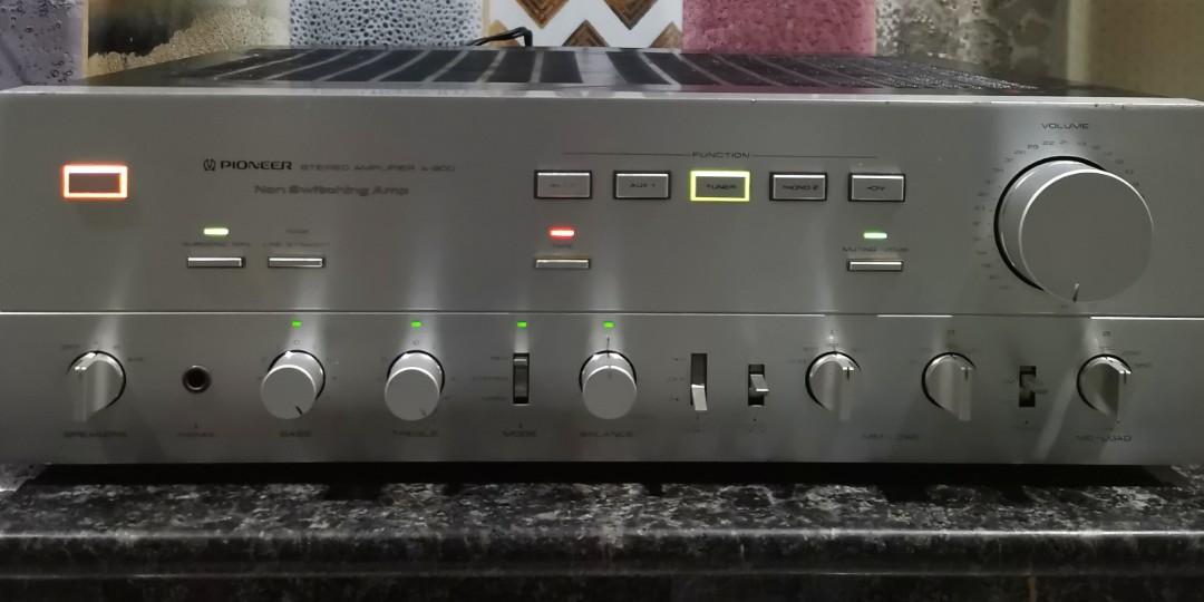 PIONEER A-900 INTEGRATED AMPLIFIER (1979) (Category: Soundbars, Speakers & Amplifiers) located in Cebu City. Submitted by cebu_vintage_audio (Listing ID 1166017808, Image 2). Description: Goodcondition, tested all inputs, switches and LED indicators are okay. 100 volt, made in Japan All orig, no repair done Phono inputs (2), MC & MM Note: repainted top cover and some scratches and fades on markings due to age. Still very presentable. Text/call: 0