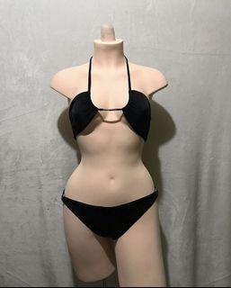Plunging Padded with Silver details 2 Piece Bikini Swimsuit Swimwear