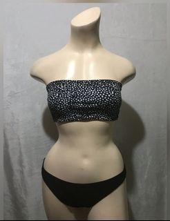 Polka Dot Print Bandeau 2 Piece Bikini Swimsuit Swimwear Padded