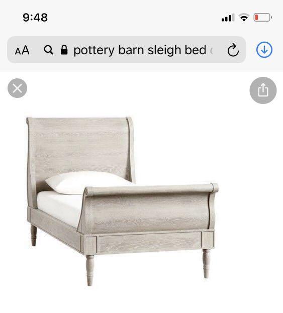 Pottery Barn Quinn Sleigh bed, Babies & Kids, Baby Nursery & Kids