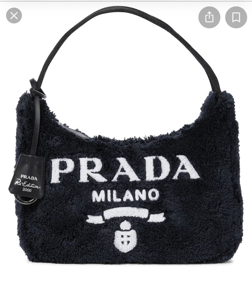 Faux fur handbag Prada Blue in Faux fur - 29817987