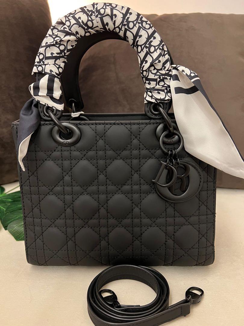 Preloved Lady Dior Black Matte medium Women s Fashion Bags Wallets Cross body Bags on Carousell
