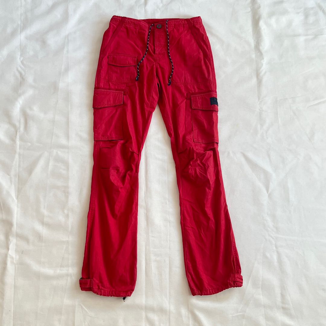 Red cargo pants, Women's Fashion, Bottoms, Other Bottoms on Carousell