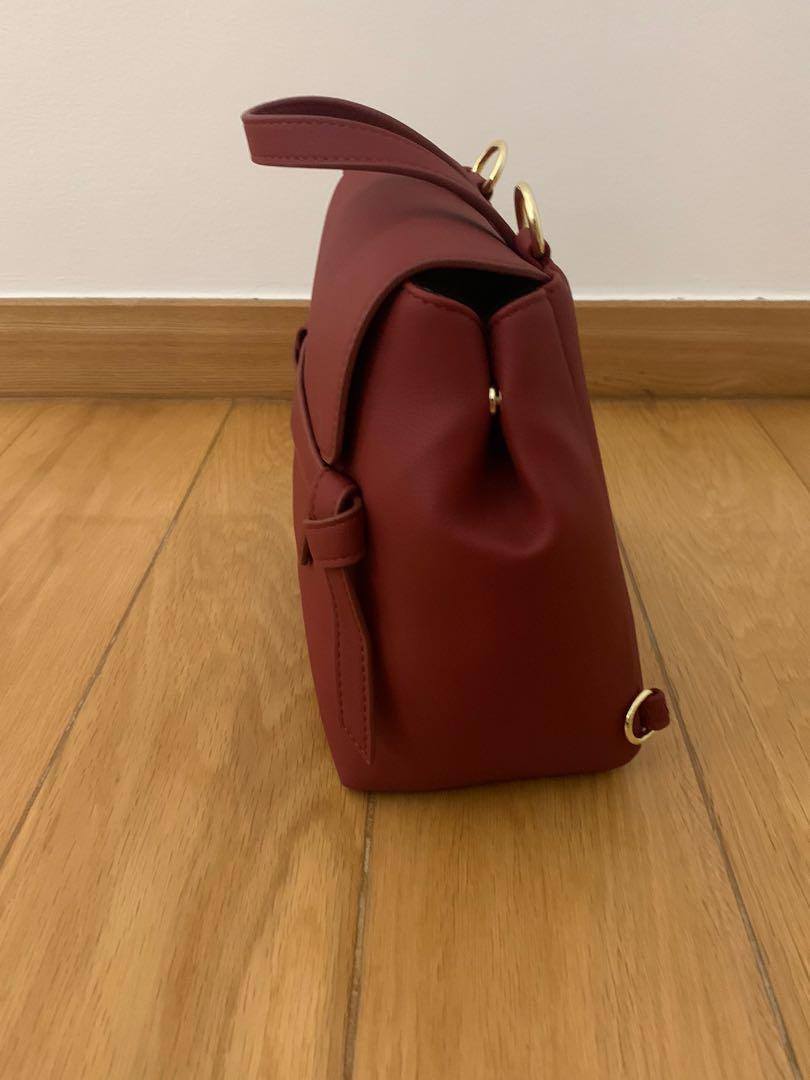 Red leather mini backpack outlet