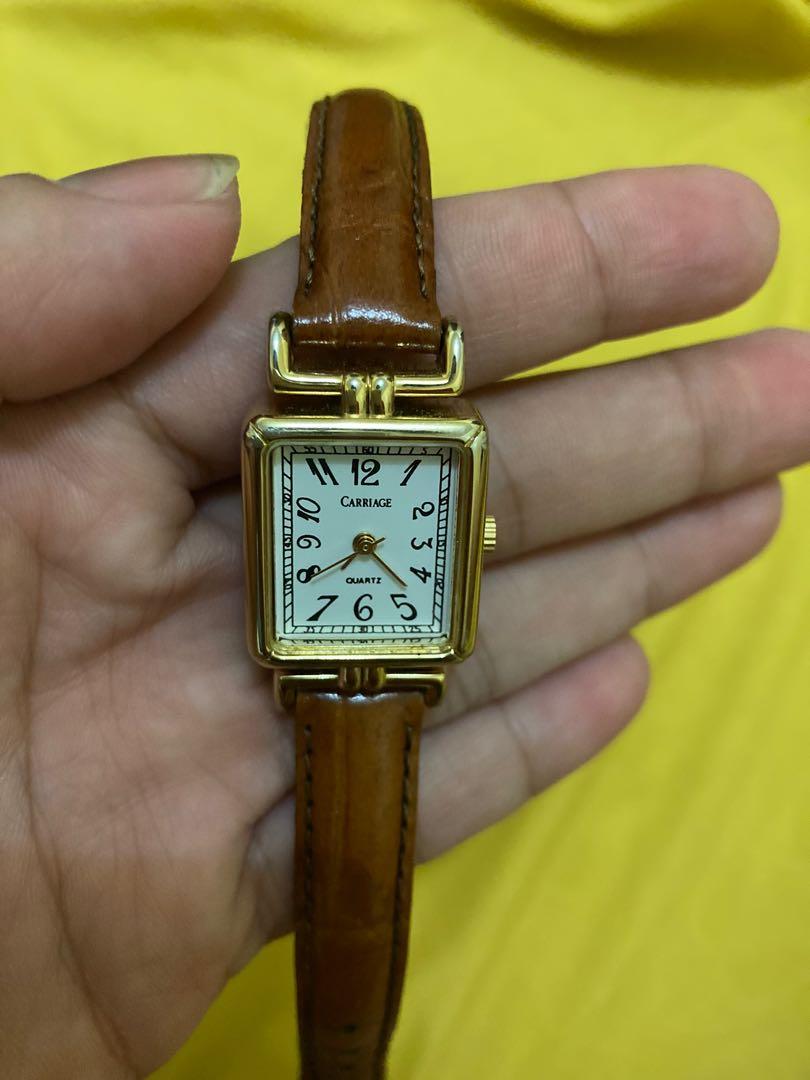Montre Timex Carriage Pour Femme - Cadran Blanc Acier, Bracelet Cuir, Jamais Portée