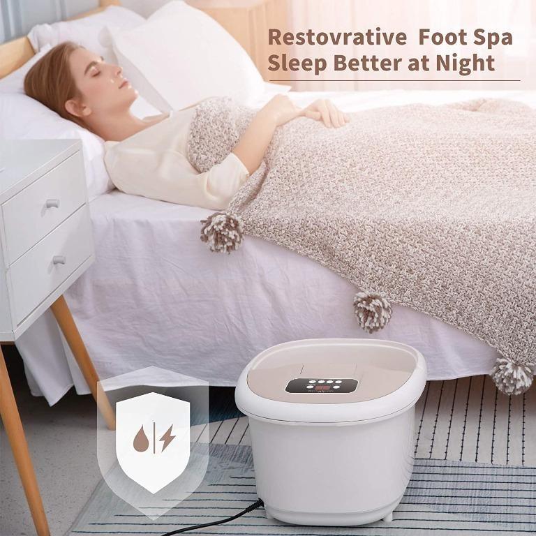 Turejo Foot Spa Bath Massager with Heat Bubbles, Upgraded 6 Automatic