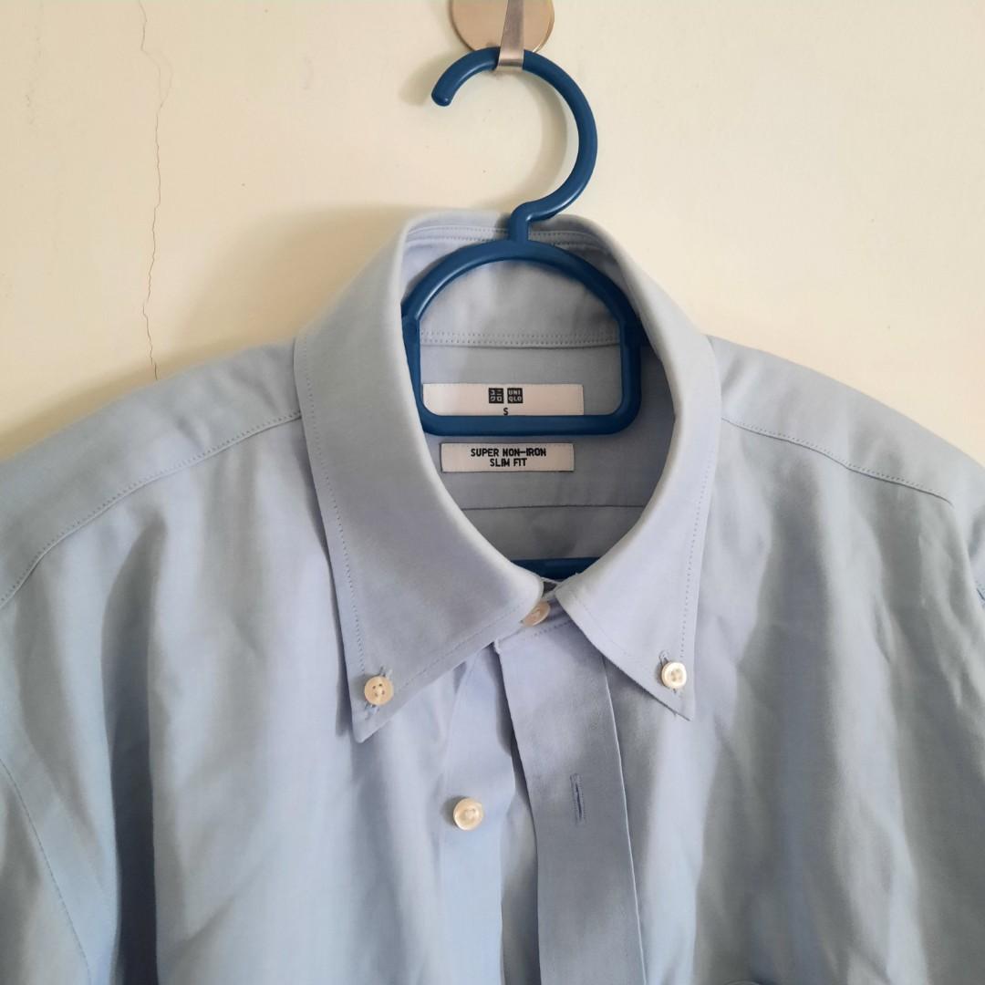 Uniqlo Super Non Iron Slim Fit Long Sleeve Shirt Mens Fashion Tops   Sets Tshirts  Polo Shirts on Carousell