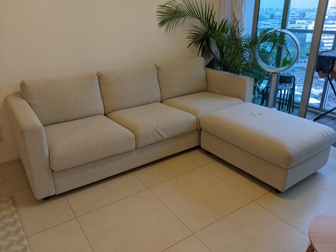 Vimle 3 seater sofa with footstool