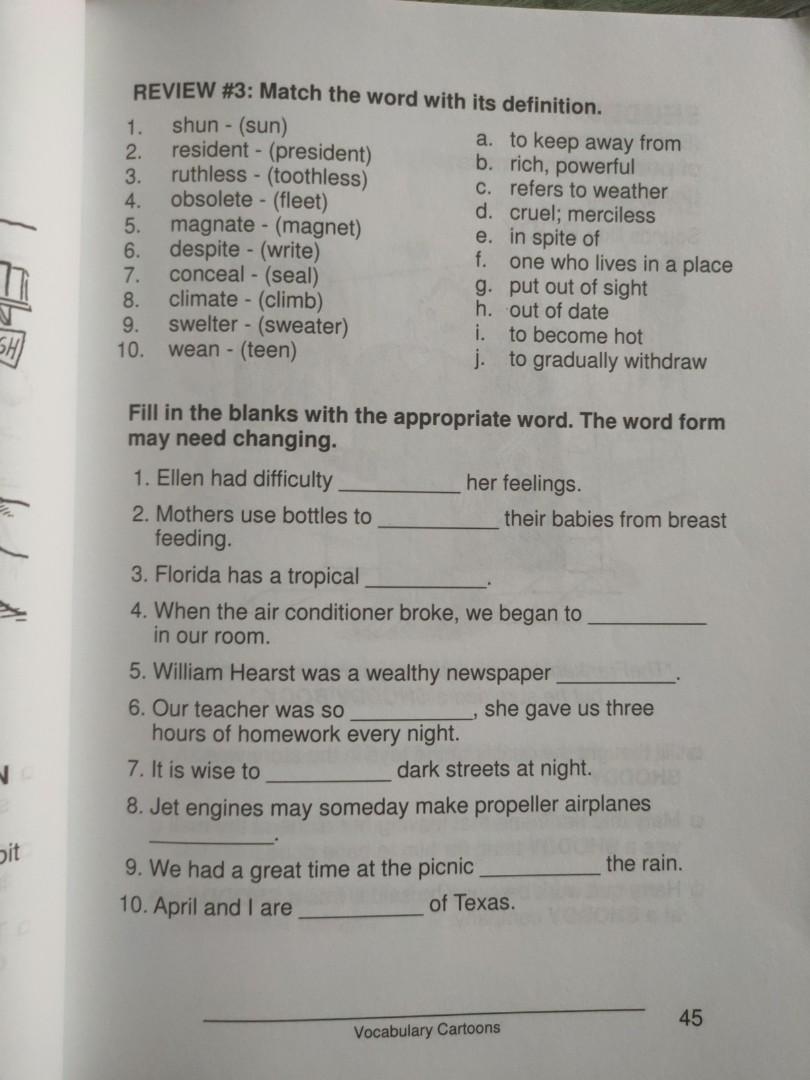 Vocabulary Cartoons Hobbies Toys Books Magazines Children S