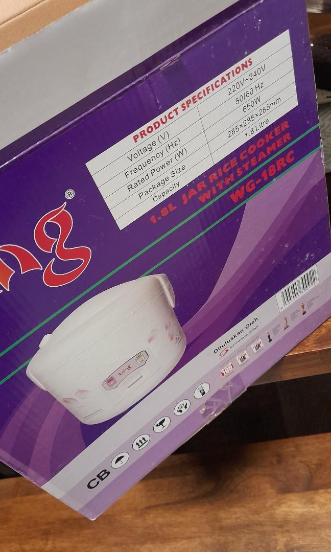 Wing 1.8L Rice Cooker WG18RC, TV & Home Appliances, Electrical
