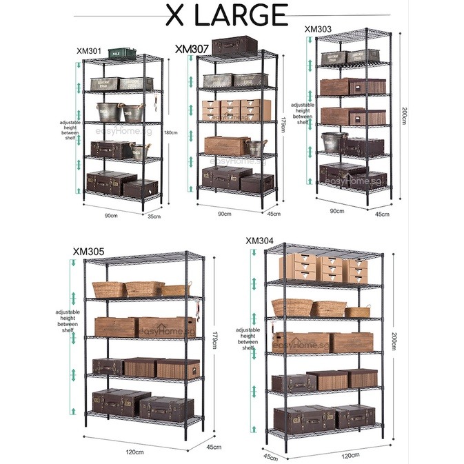 XM Storage Shelves (Kitchen Bathroom Storeroom Rack Home Organiser ...
