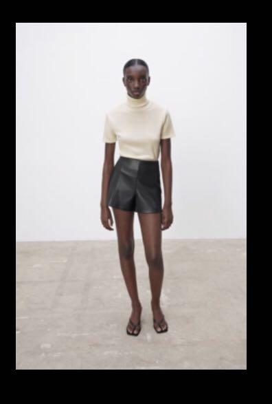 Faux leather shorts zara shop