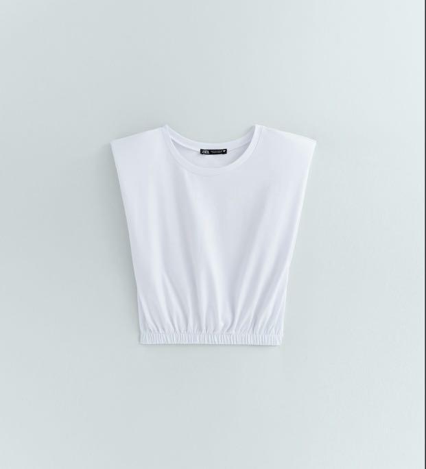 ZARA SHOULDER PAD SHIRT, Women's 