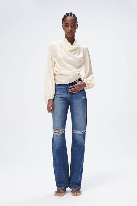 ZARA Z1975 Full Length Ripped Jeans 