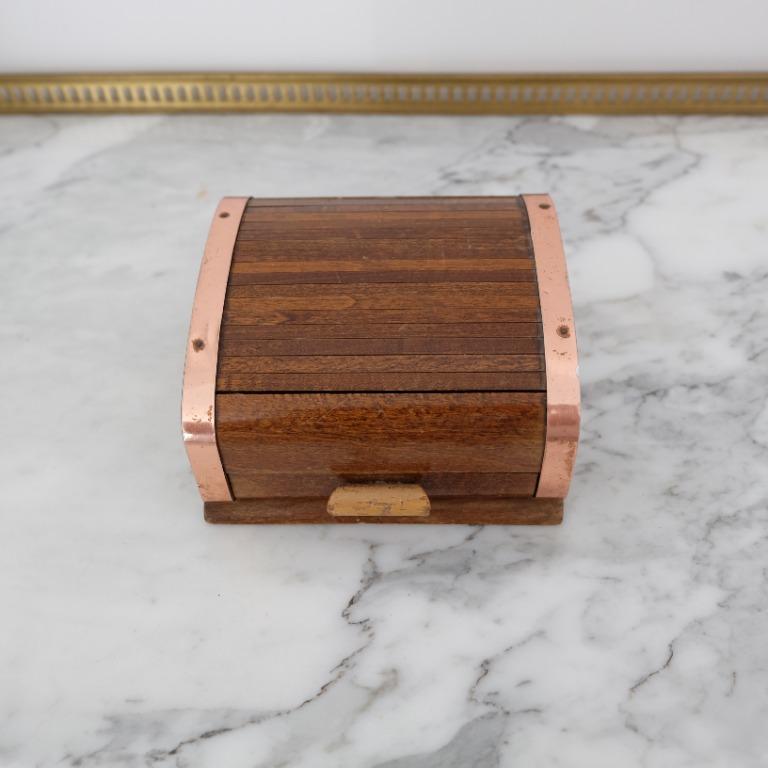 法國復古木煙盒連煙灰碟french Vintage Wooden Cigarette Box With Ashtray 傢俬 家居 家居裝飾 其他 Carou