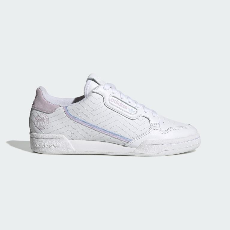 Adidas Continental 80 Shoes in White Periwinkle Purple Sneakers