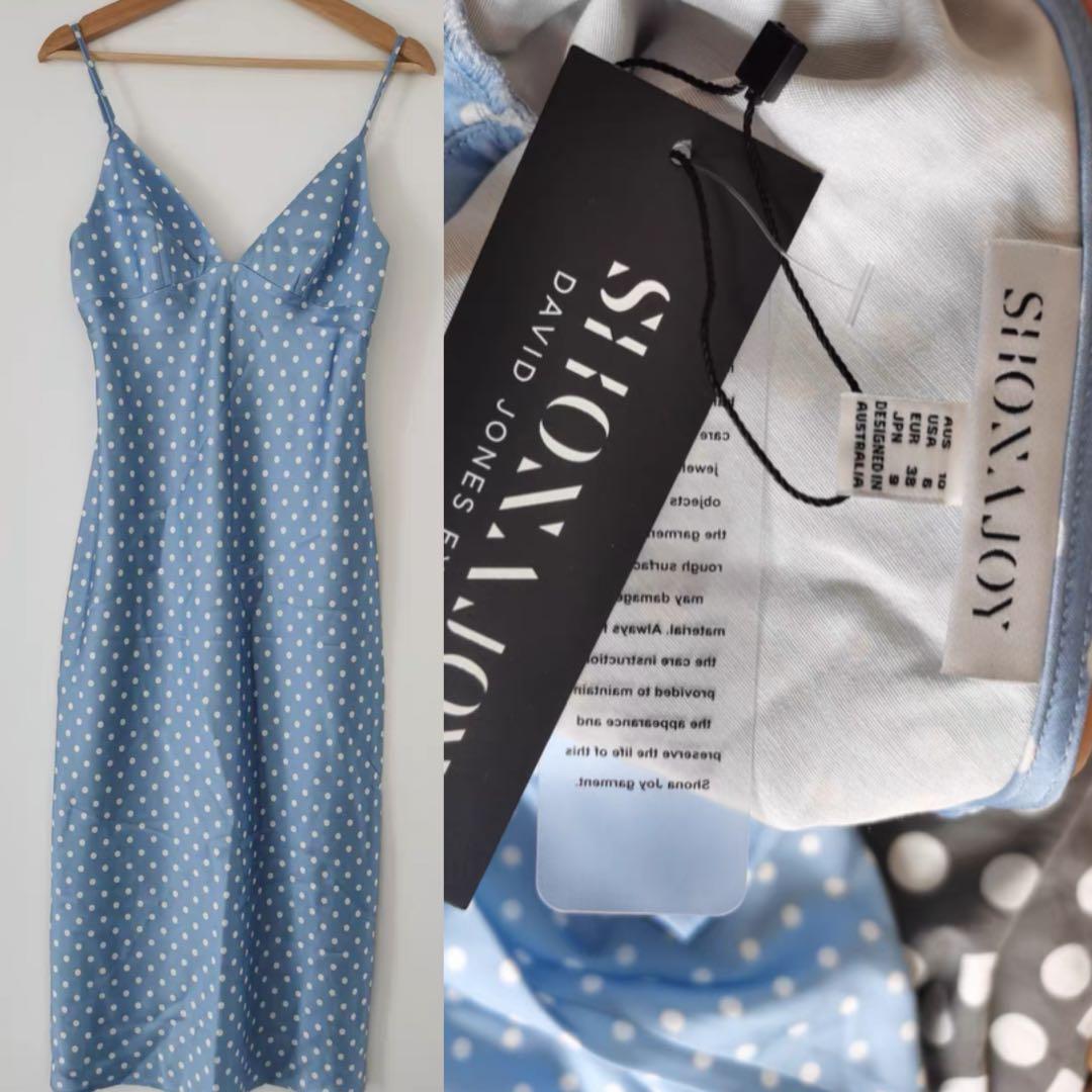 Shona joy blue hot sale polka dot dress