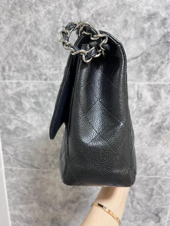 Discounted** Authentic Chanel Classic Flap Bag Black Caviar SHW ( Jumbo )