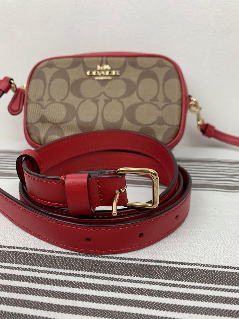 Coach convertible belt bag in signature canvas top