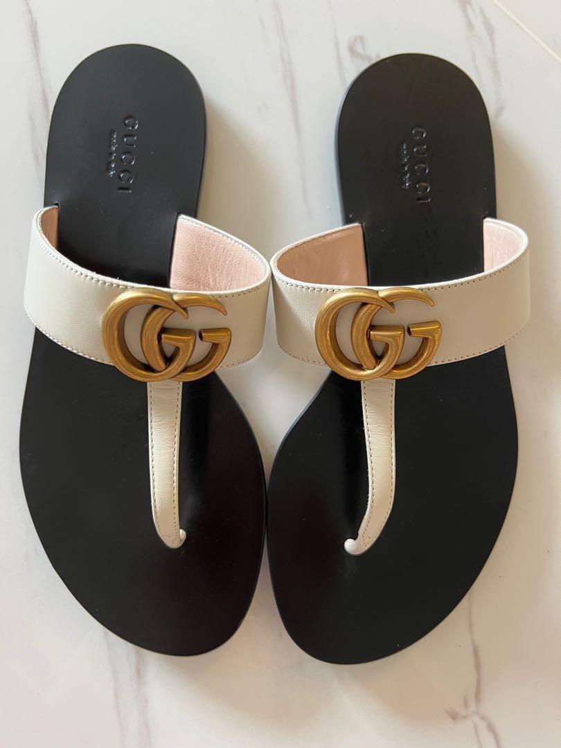 Gucci leather double g sandal top